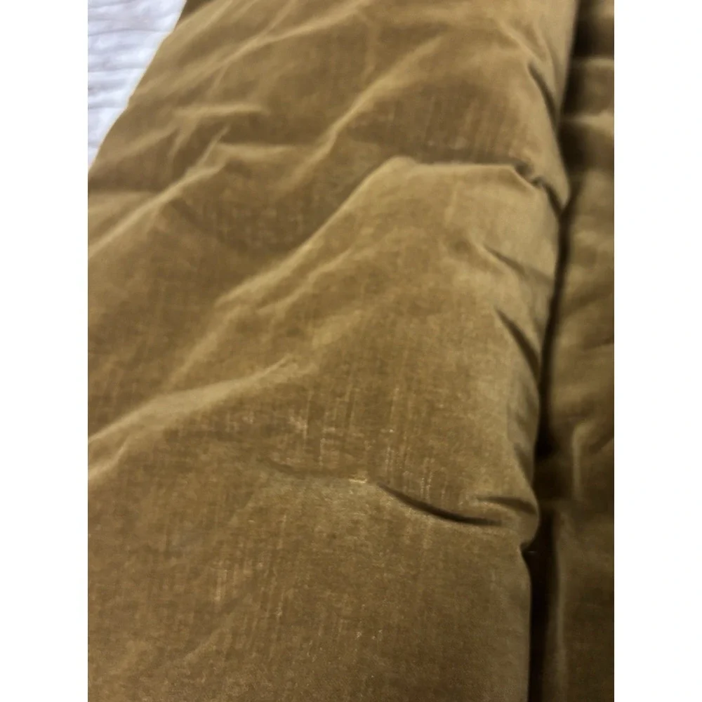 New West Elm Classic Cotton Velvet Tack Stitch Set Of 2 Euro Shams Cumin Gold